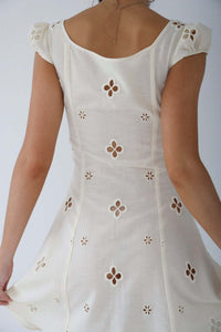 Fitted White Midi Dress - Krystal