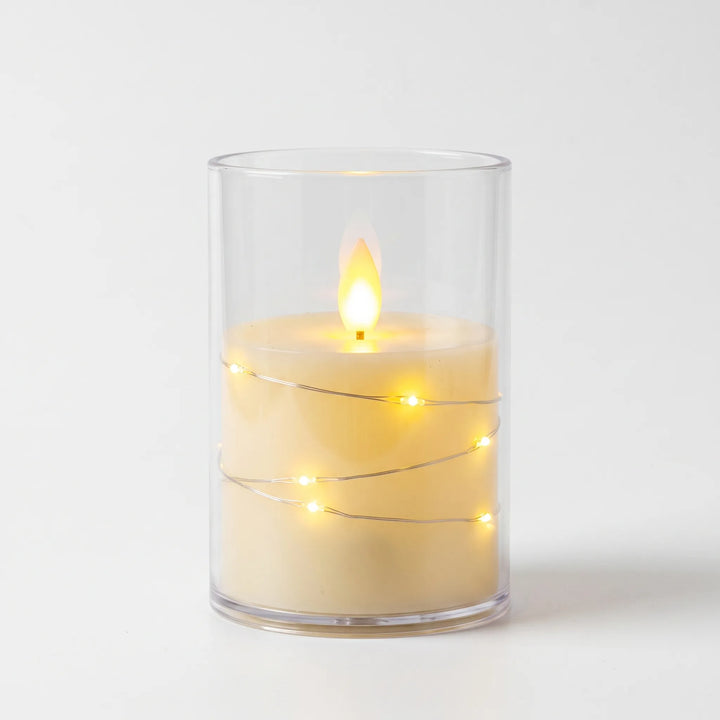 Flameless Fairy Light Pillar Candles - SparkGlow