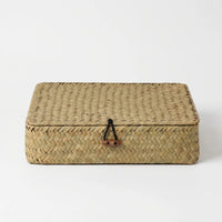 Flat Woven Rectangular Storage Basket - Weavestow