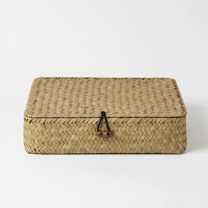 Flat Woven Rectangular Storage Basket - Weavestow
