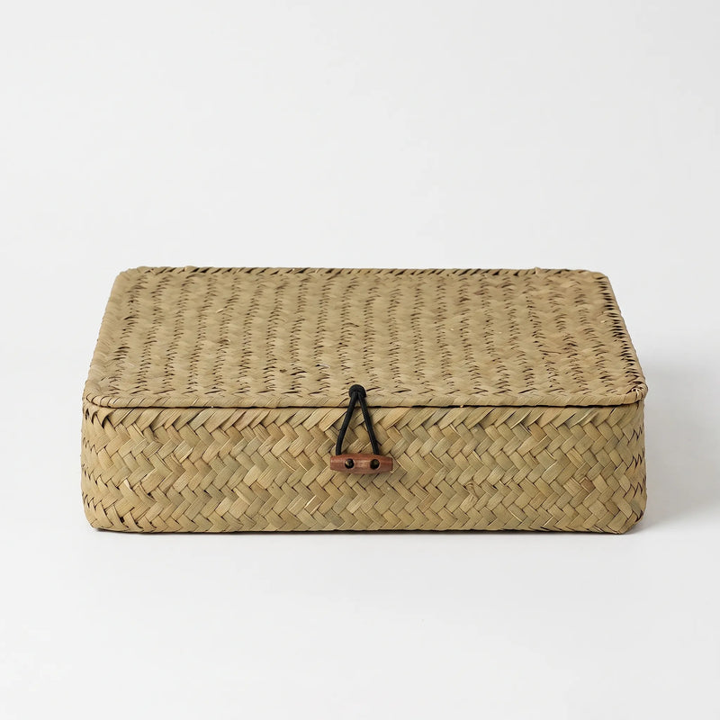 Flat Woven Rectangular Storage Basket - Weavestow