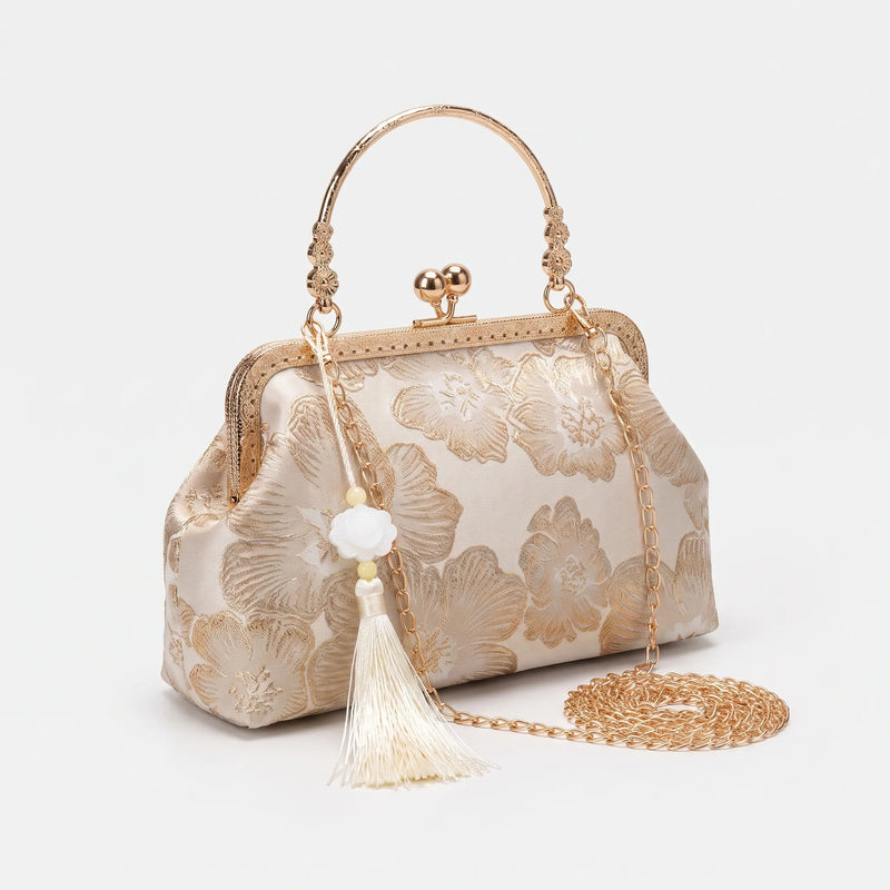 Floral Embroidered Evening Clutch Bag - Floriette