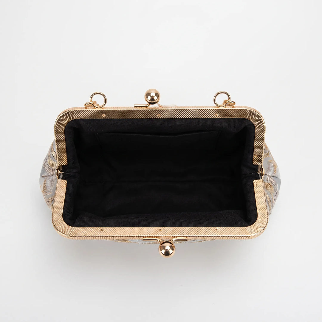 Floral Embroidered Evening Clutch Bag - Floriette