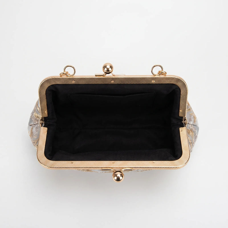 Floral Embroidered Evening Clutch Bag - Floriette
