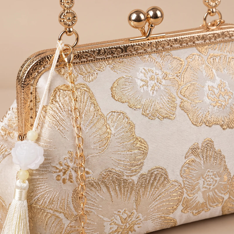 Floral Embroidered Evening Clutch Bag - Floriette