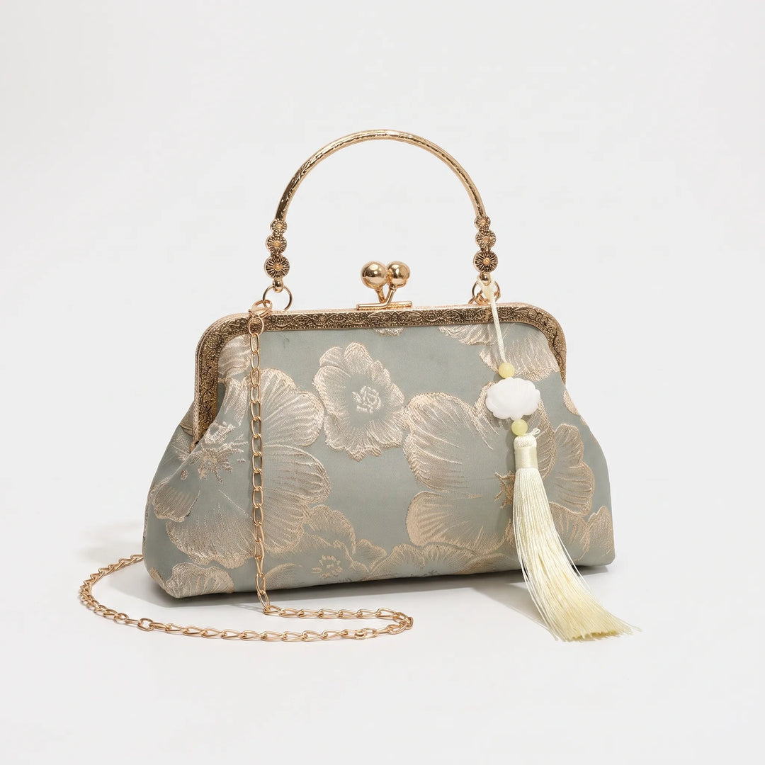 Floral Embroidered Evening Clutch Bag - Floriette