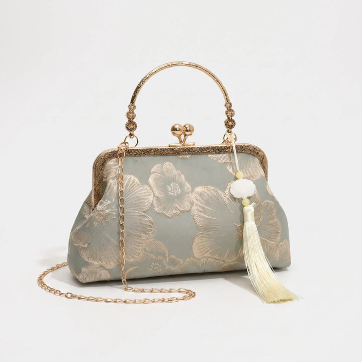 Floral Embroidered Evening Clutch Bag - Floriette