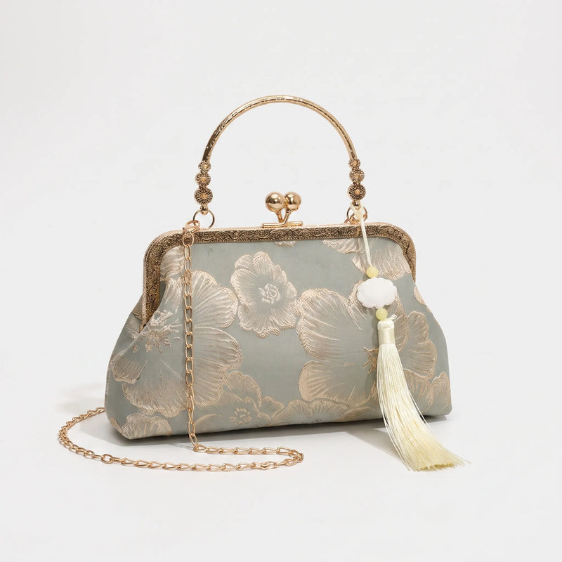 Floral Embroidered Evening Clutch Bag - Floriette