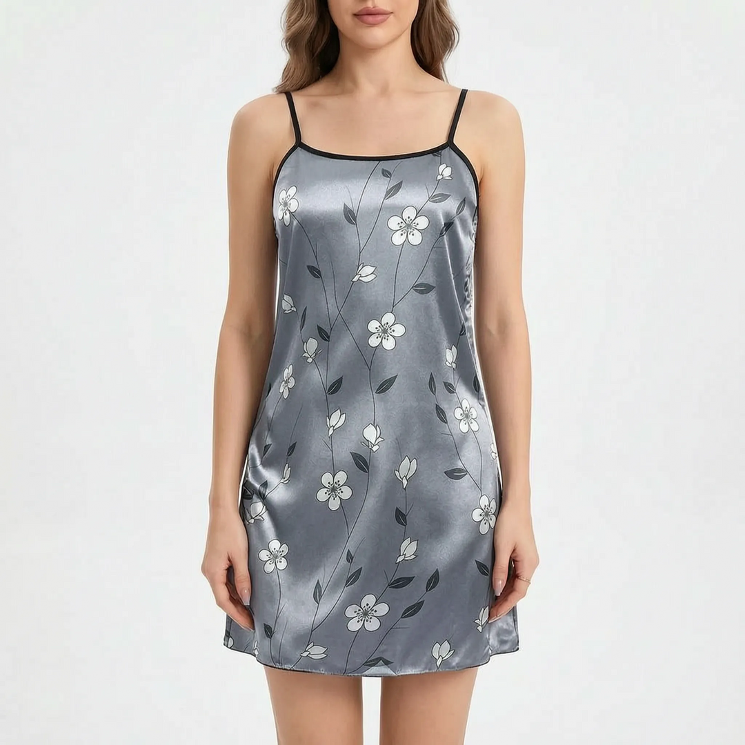 Floral Print Mini Nightdress - Brandy