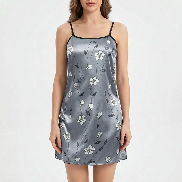 Floral Print Mini Nightdress - Brandy
