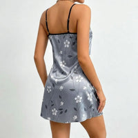 Floral Print Mini Nightdress - Brandy