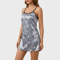 Floral Print Mini Nightdress - Brandy