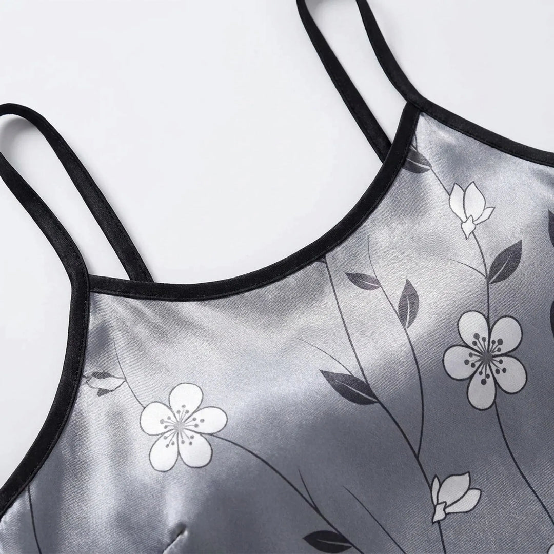 Floral Print Mini Nightdress - Brandy