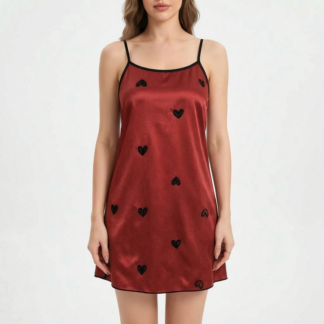 Floral Print Mini Nightdress - Brandy