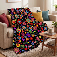 Floral Print Plush Throw Blanket - Snugolia