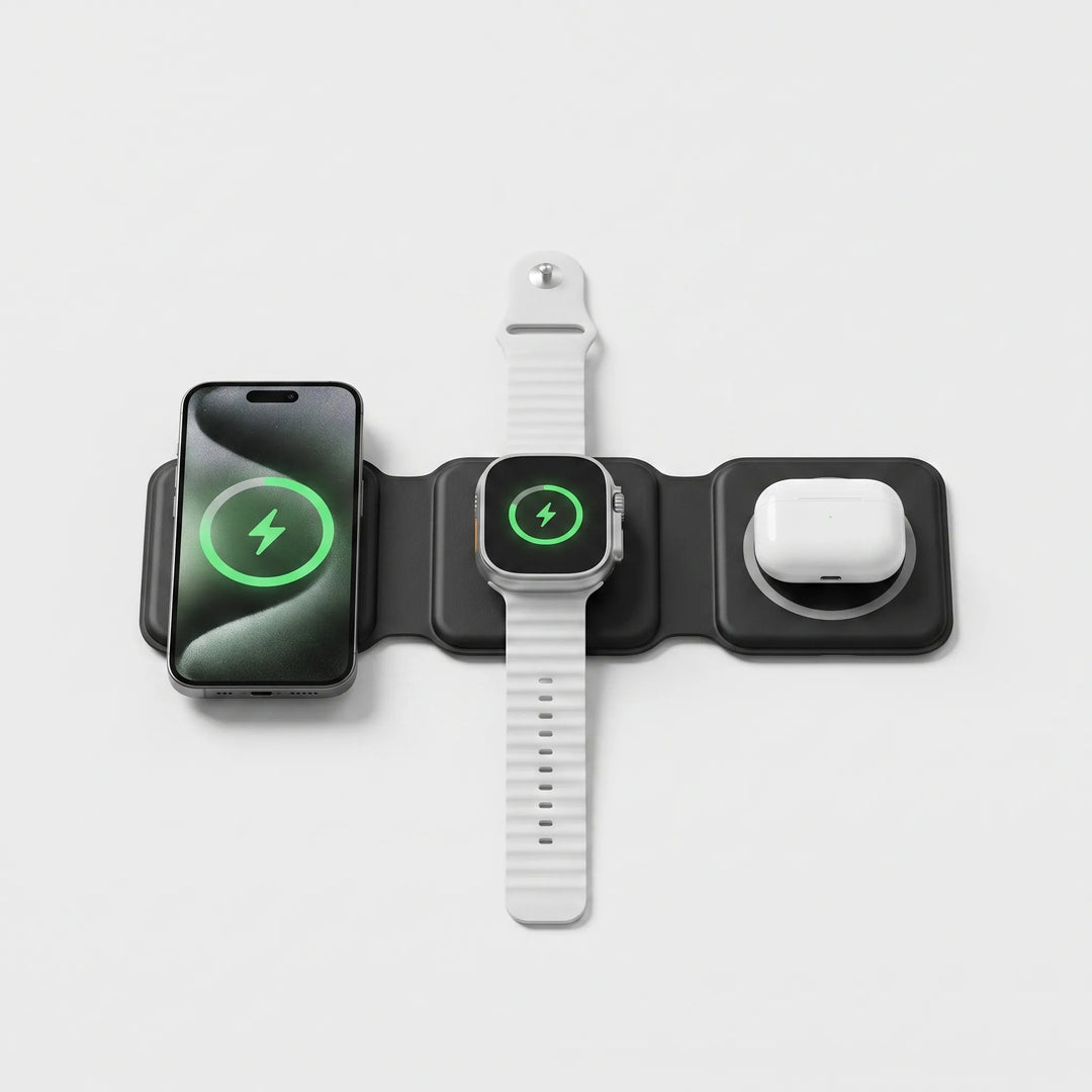 Foldable 3 In 1 Wireless Charging Station - Foldix