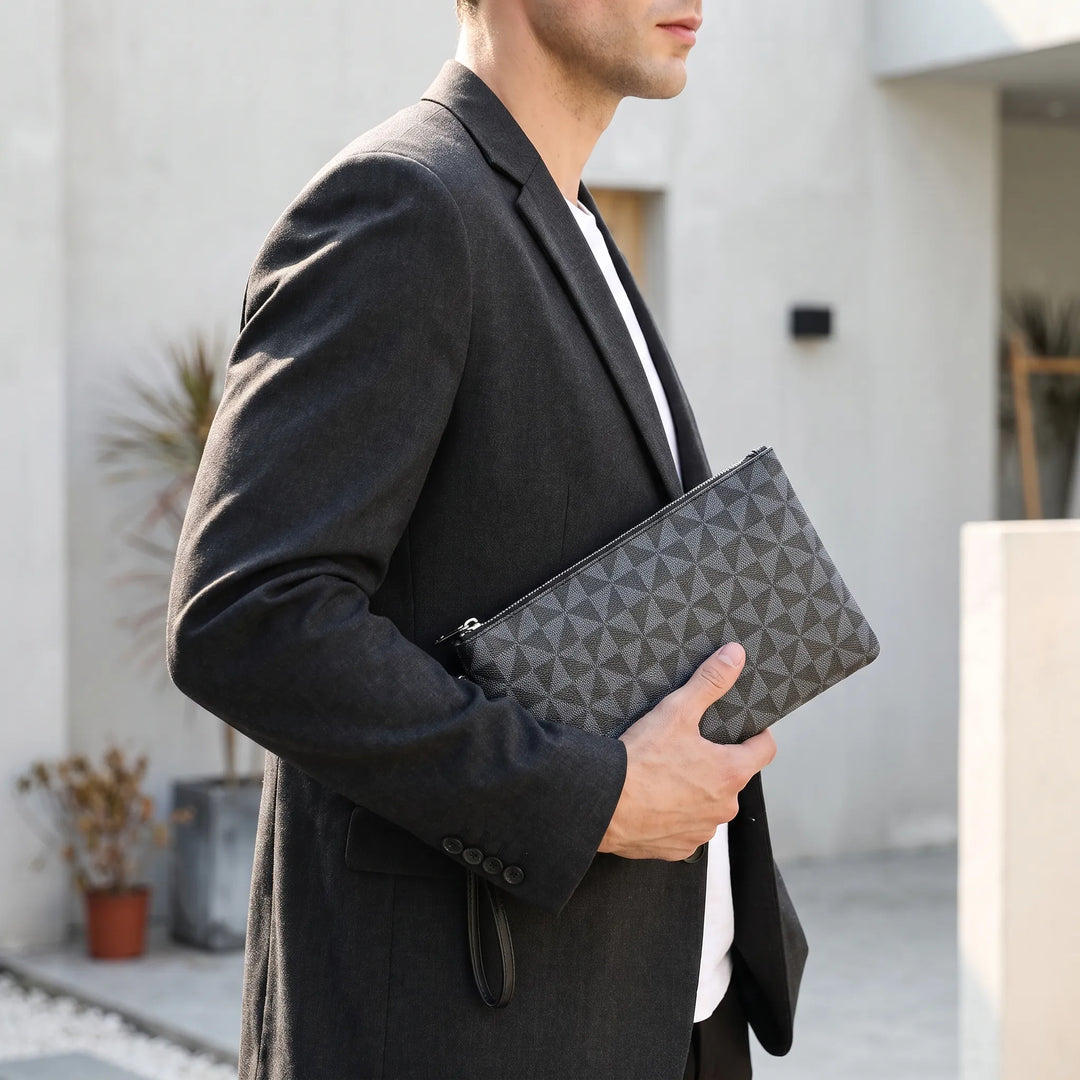 Geometric Patterned Men's Clutch Bag - Geomate