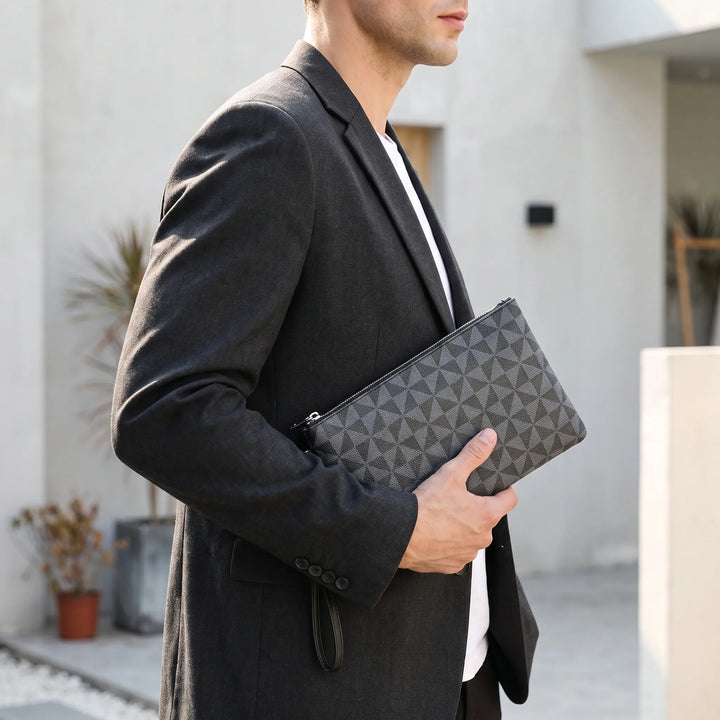 Geometric Patterned Men's Clutch Bag - Geomate