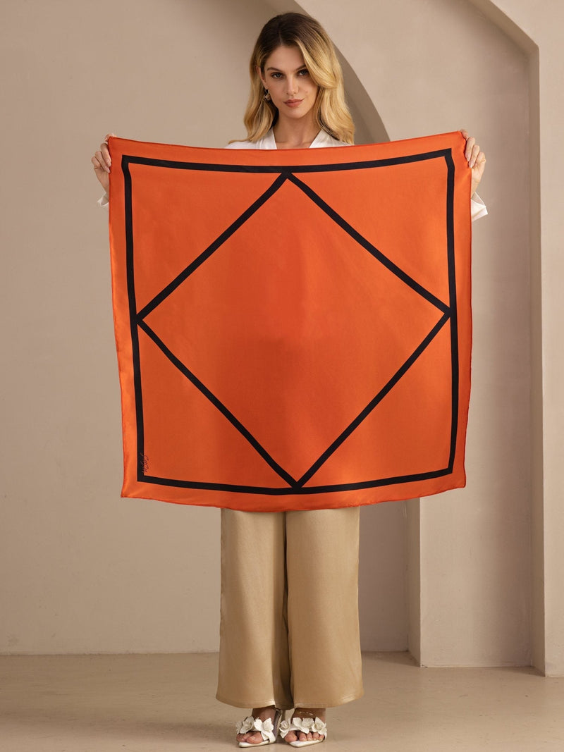 Geometric Print Square Scarf - Geoscarf