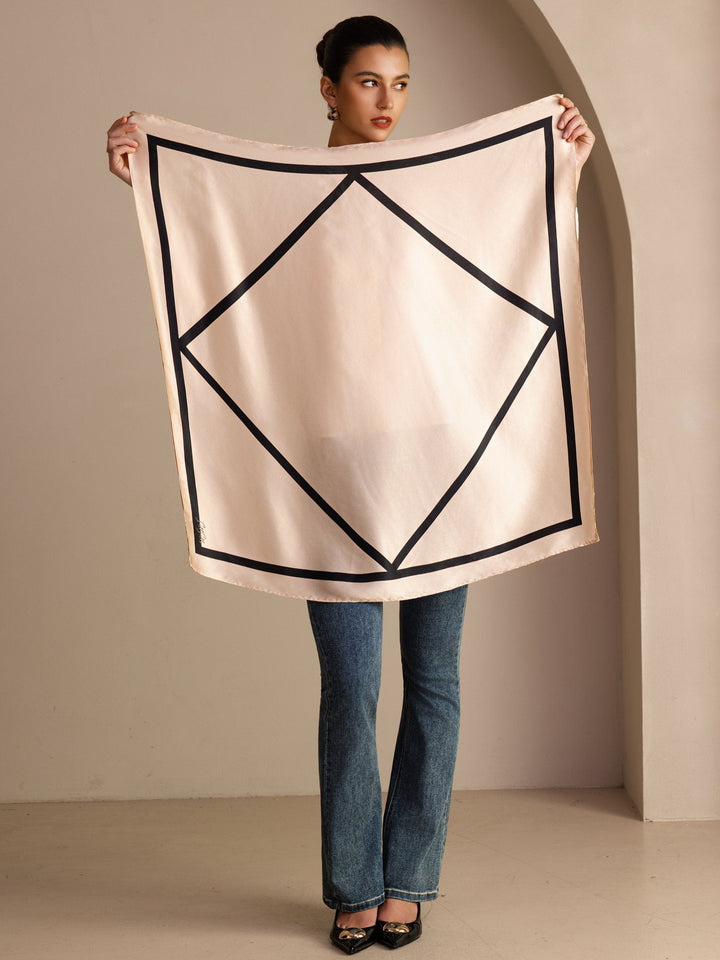 Geometric Print Square Scarf - Geoscarf