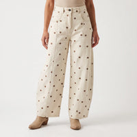 Gepunktete Barrel-Hose mit hohem Bund - Shawna