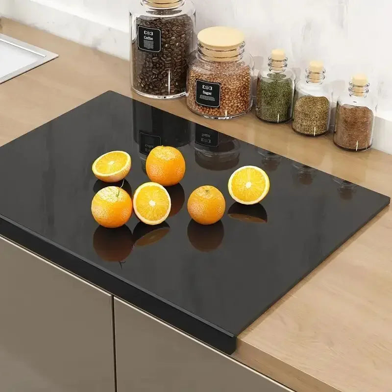 Glossy Black Rectangular Kitchen Chopping Board - Novocut
