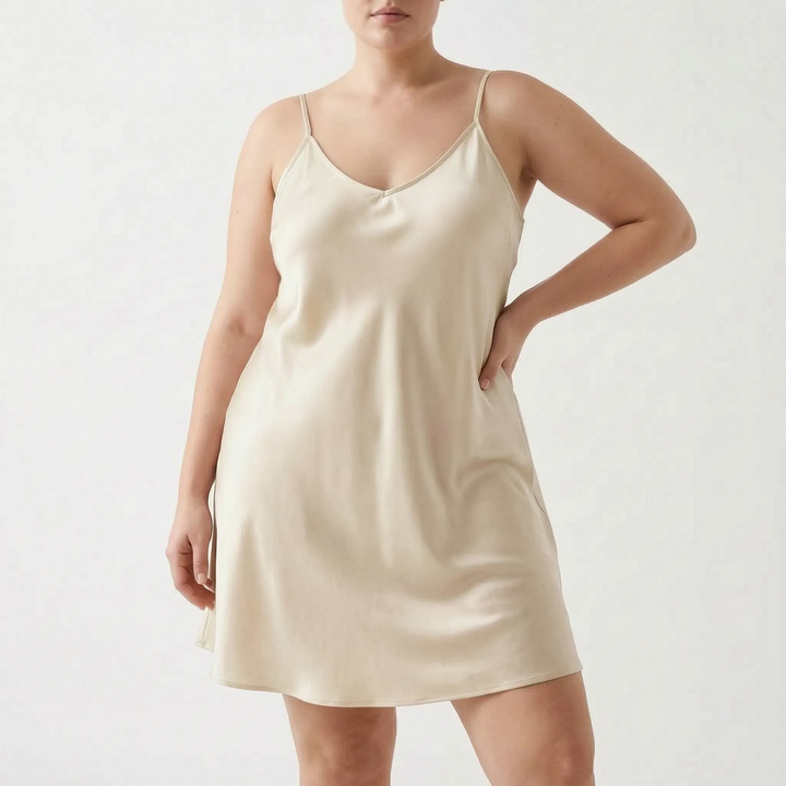 Glossy Sleeveless Nightdress - Brittany