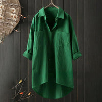 Lightweight Ladies' Blouse with Long Sleeves and Front Pockets – Selene