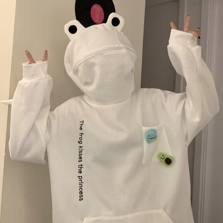 Unisex hoodie with frog design – Froggy