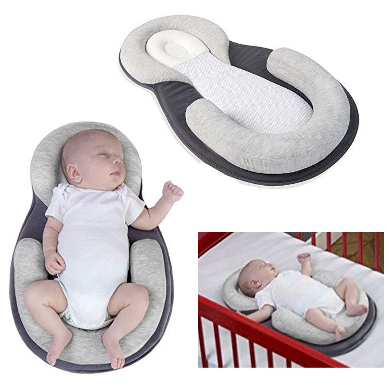 Ergonomic portable baby bed with head support to prevent flattening of the head – Sleep Cocoon