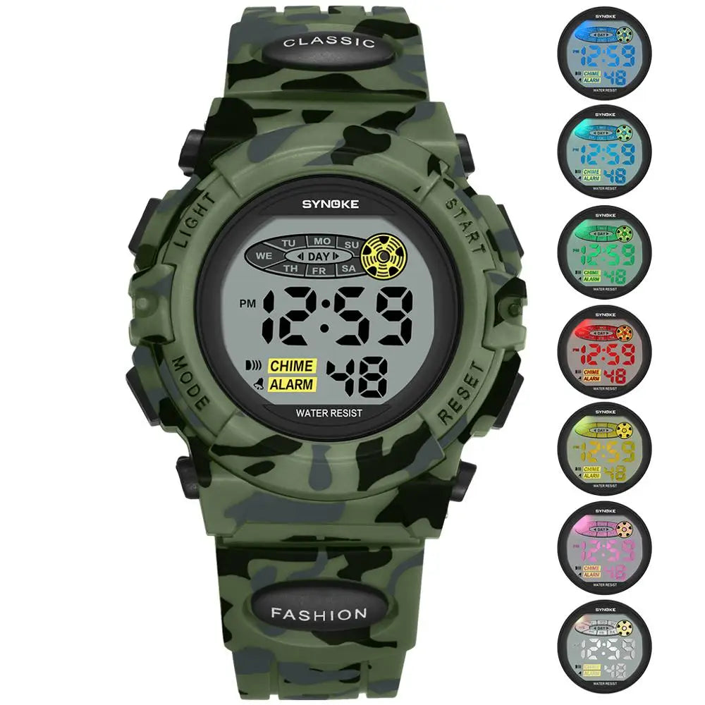 Waterproof digital children's wristwatch with LED display - Livano