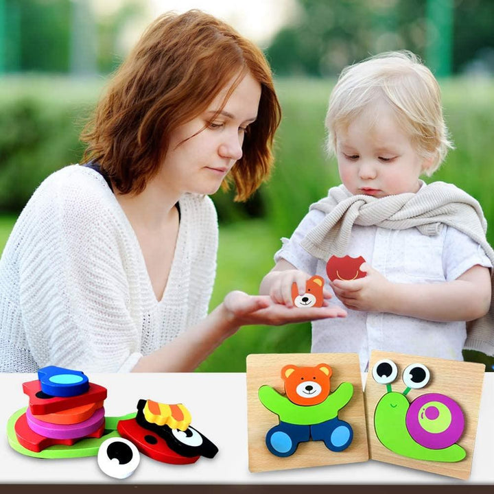Montessori wooden learning puzzle – Colour Fun (Buy one, get one free)