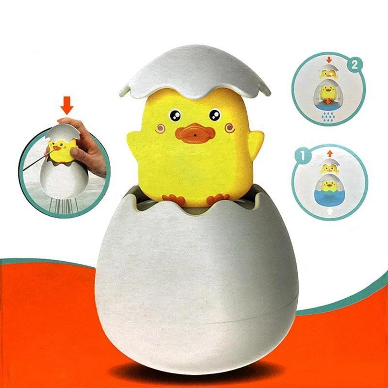 Hatching egg bath toy with animal figurine – Buy one, get one free – duck, dinosaur & penguin