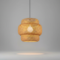 Handgewebte Rattan Hängelampe - WovenGlow