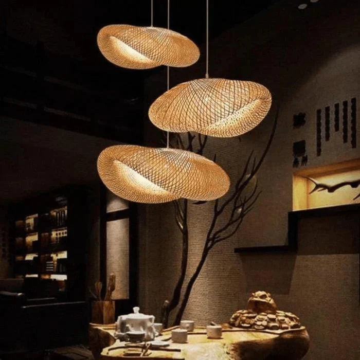 Handgewebte Rattan Hängeleuchte - WeaveLight