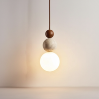 Hängelampe Travertin Holz - WoodSphere