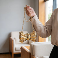 Hard-Shell Bow Silhouette Evening Clutch Bag - Lumiknot
