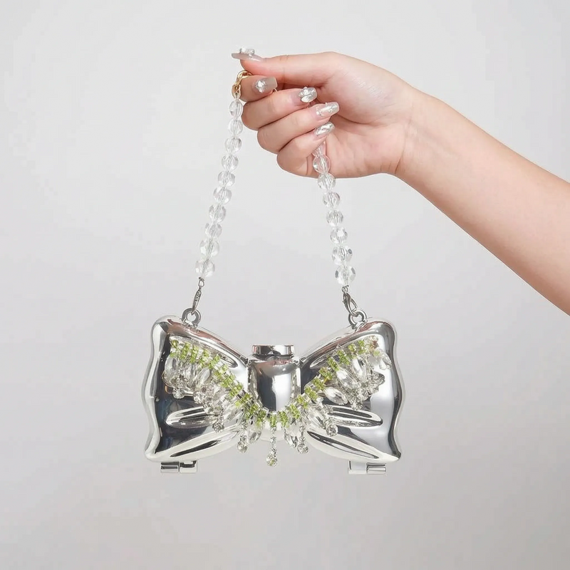 Hard-Shell Bow Silhouette Evening Clutch Bag - Lumiknot