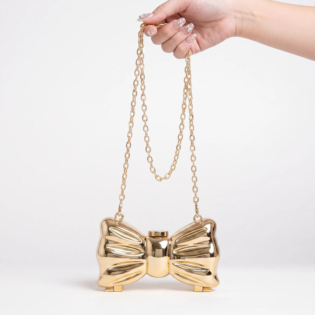 Hard-Shell Bow Silhouette Evening Clutch Bag - Lumiknot