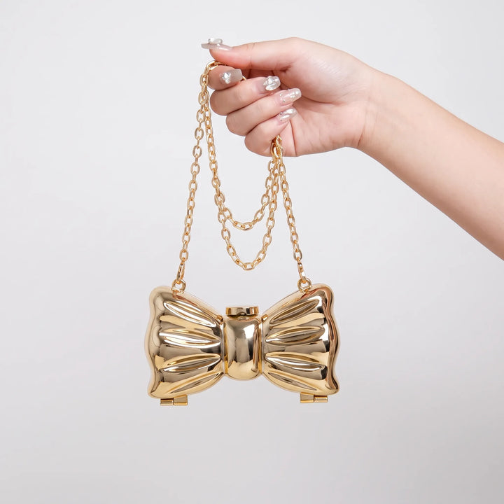 Hard-Shell Bow Silhouette Evening Clutch Bag - Lumiknot