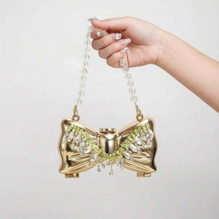 Hard-Shell Bow Silhouette Evening Clutch Bag - Lumiknot