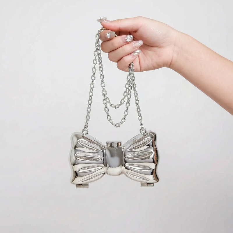 Hard-Shell Bow Silhouette Evening Clutch Bag - Lumiknot