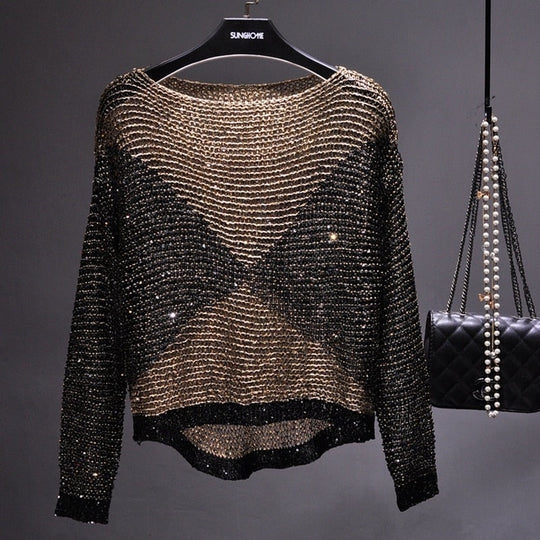 Long-sleeved women's sequin top – Soraya Autumn Magic