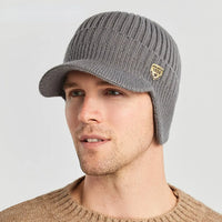 Men's knitted hat with ear flaps - Kian