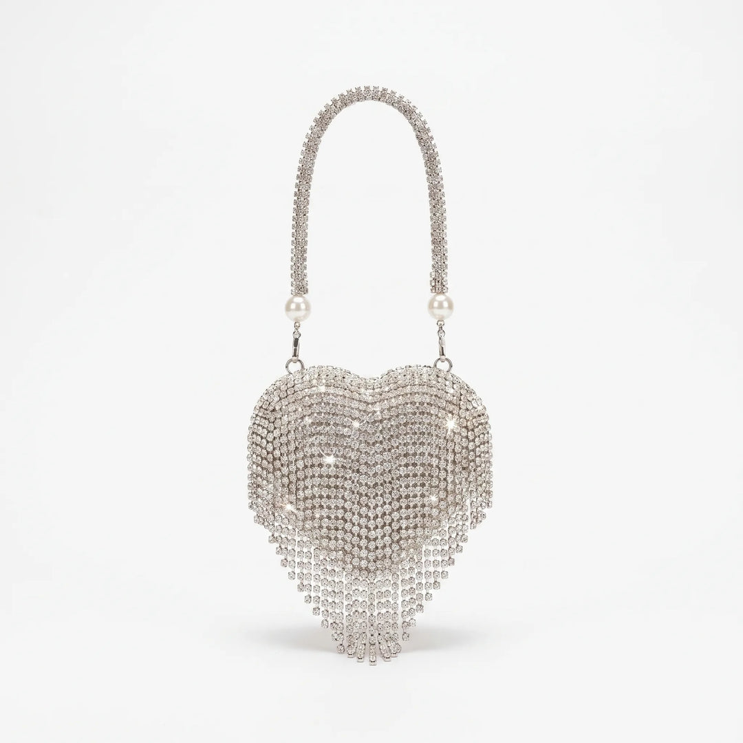 Heart-Shaped Evening Clutch Bag - Amavina