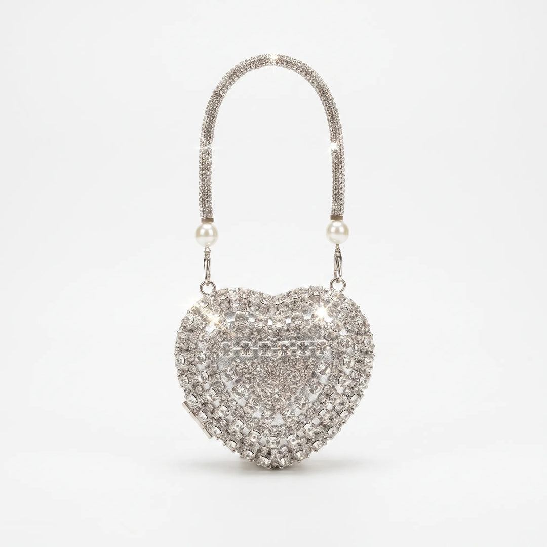 Heart-Shaped Evening Clutch Bag - Amavina