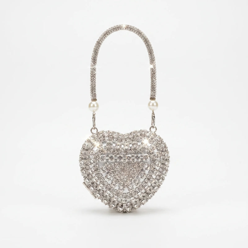 Heart-Shaped Evening Clutch Bag - Amavina