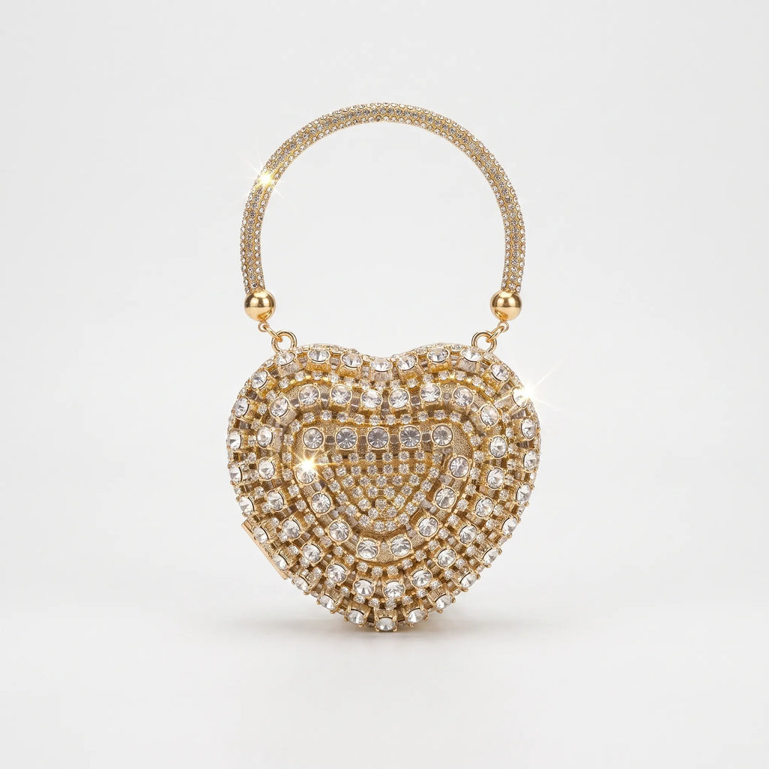 Heart-Shaped Evening Clutch Bag - Amavina