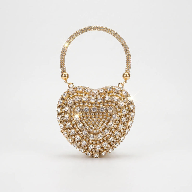 Heart-Shaped Evening Clutch Bag - Amavina