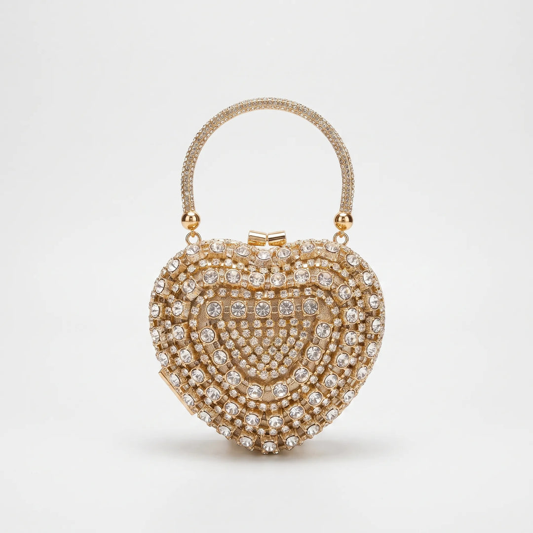 Heart-Shaped Evening Clutch Bag - Amavina